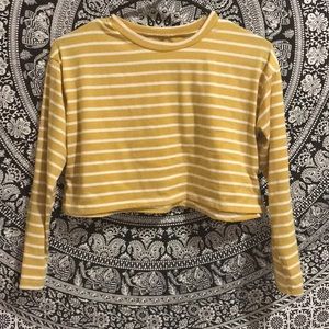 NWOT Yellow Striped Long Sleeve Top